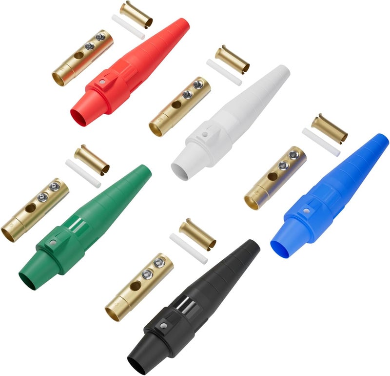 ZGTools (5PCS Female) CLS40 400A Cam Lock Power Connector，Camlock Wire Set with 5 Female for Power Distro Cord, 2/0-4/0 Cam-Lock Cable, 600V Camlocks Connectors for Stage Entertainment/Industrial, 5 Colors - Image 1